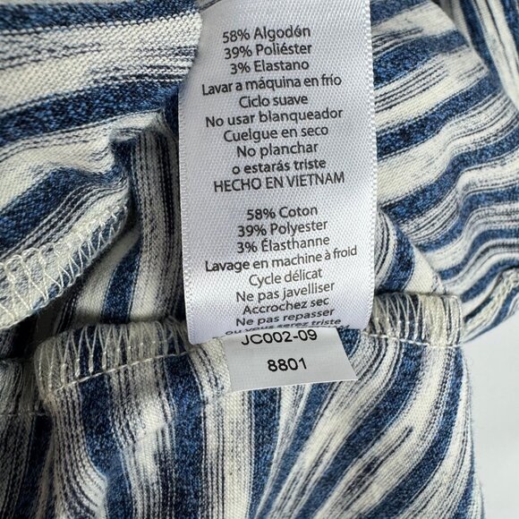 NWT Lularoe Maurine Blue Striped Ruffled Swing Dress Bell Sleeves Sz XS Oversize - Picture 9 of 9